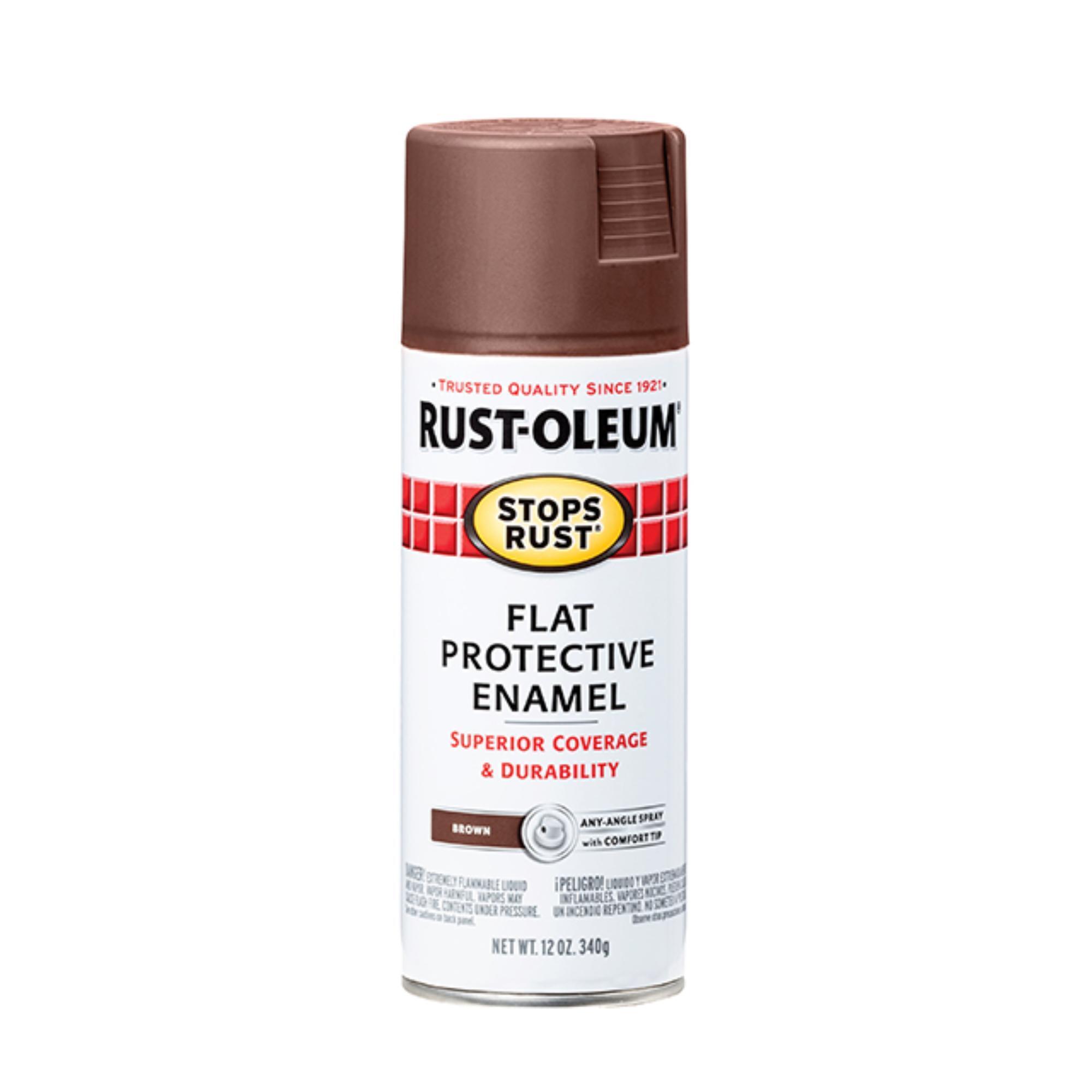 Rust-Oleum Stops Rust Protective Enamel Spray Paint — 12 Oz. Cans, Flat Brown, 6 Pk, Model# 214085DS